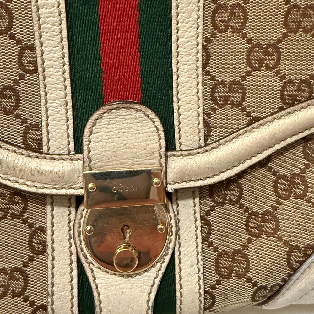 Gucci Beige and Green Women's Bag - Picture 3 of 12